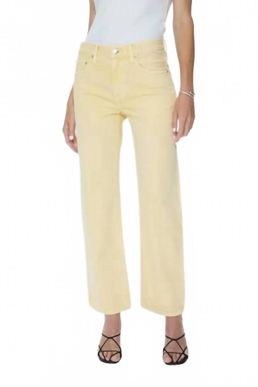 NEW PISTOLA women's lexi mid rise straight pants in yellow